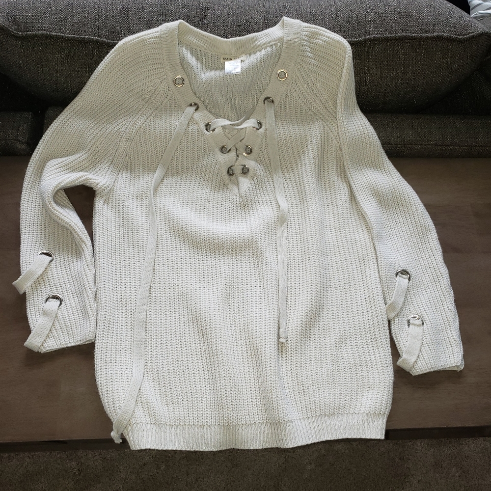 Lace up sweater